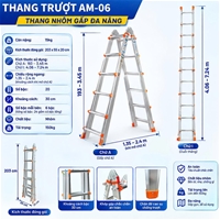 Thang nhôm rút lồng gấp trượt đa năng NKT-AM06