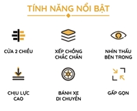 Hộp nhựa đựng đồ đa năng có bánh xe