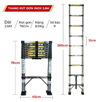 Thang INOX rút đơn chống trượt ID26