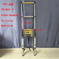 Thang INOX Rút Đơn 11 Bậc Chống Trượt NIKITA TY-430