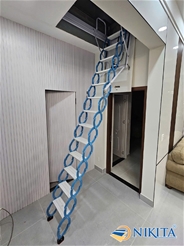 Thang ốp trần nhôm xếp gọn thông minh