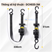 Dây Cảo Hàng 035 Loại Có Đệm 2.5m & 3m Màu Đen NIKITA