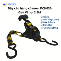 Dây Cảo Hàng 035 Loại Có Móc 2.5m & 3m Màu Đen NIKITA