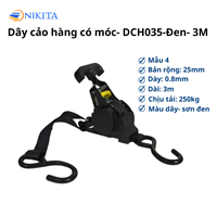 Dây Cảo Hàng 035 Loại Có Móc 2.5m & 3m Màu Đen NIKITA