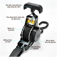 Dây Cảo Hàng 035 Loại Có Móc 2.5m & 3m Màu Đen NIKITA