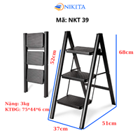 Thang Ghế Khung Sắt Gấp Gọn Chữ A Chắc Chắn NIKITA NKT-39