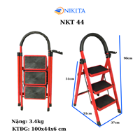 Thang Ghế Khung Sắt Gấp Gọn Chữ A Chắc Chắn NIKITA NKT-44