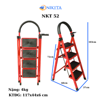 Thang Ghế Khung Sắt Gấp Gọn Chữ A Chắc Chắn NIKITA NKT-52