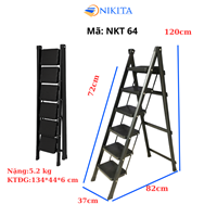 Thang Ghế Khung Sắt Gấp Gọn Chữ A Chắc Chắn NIKITA NKT-64
