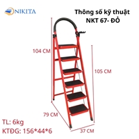 Thang Ghế Khung Sắt Gấp Gọn Chữ A Chắc Chắn NIKITA NKT-67