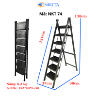 Thang Ghế Khung Sắt Gấp Gọn Chữ A Chắc Chắn NIKITA NKT-74