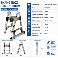 Thang Inox Rút Đôi Chống Trượt NIKITA STA30-320