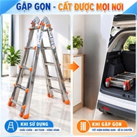 Thang Inox Rút Lồng Gấp Trượt 5 Bậc NKT-AD05