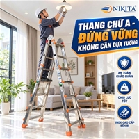 Thang Inox Rút Lồng Gấp Trượt 3 Bậc NKT-AD03