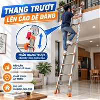 Thang Inox Rút Lồng Gấp Trượt 3 Bậc NKT-AD03