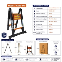 Thang Rút Đôi Thép Carbon Chống Gỉ, Chịu Lực Tốt NIKITA IRA30-440
