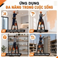 Thang Rút Đôi Thép Carbon Chống Gỉ, Chịu Lực Tốt NIKITA IRA30-380