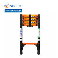 Thang Rút Đơn Thép - Cao 3m5, 9 Bậc - NIKITA IR350 Cho Thợ Điện Và Kỹ Thuật Viên