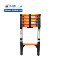 Thang Rút Đơn Thép - Cao 3m9, 10 Bậc - NIKITA IR390 Cho Thi Công Công Trình Trên Cao