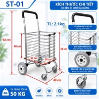 Xe Kéo Đi Chợ Đa Năng INOX ST01 NIKITA