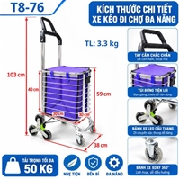 Xe Kéo Đi Chợ Đa Năng Có Túi Đựng ST08 (T8-76)