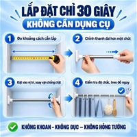 Thanh Treo Đa Năng Inox Không Khoan Tường NIKITA