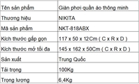 Giàn phơi xếp gọn Nikita NKT-818ABX có bánh
