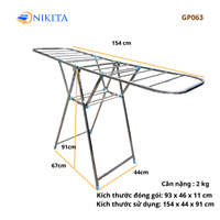 Giàn Phơi Đồ Thông Minh Gấp Gọn Chính Hãng NIKITA GP063