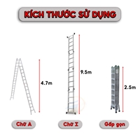 Thang nhôm gấp 4 khúc NKT-A408 & T408