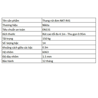 Thang nhôm rút Nikita NKT-TL410