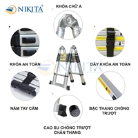 Thang nhôm rút chữ A Nikita NKT-AI50