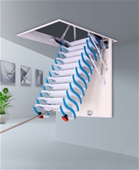 Thang ốp trần nhôm xếp gọn thông minh