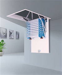 Thang ốp trần nhôm xếp gọn thông minh