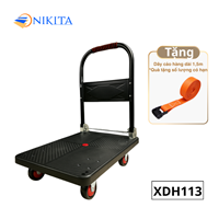 Xe Đẩy Hàng Khung Thép Có Thanh Chịu Lực, Gấp Gọn, 4 Bánh NIKITA XDH-113
