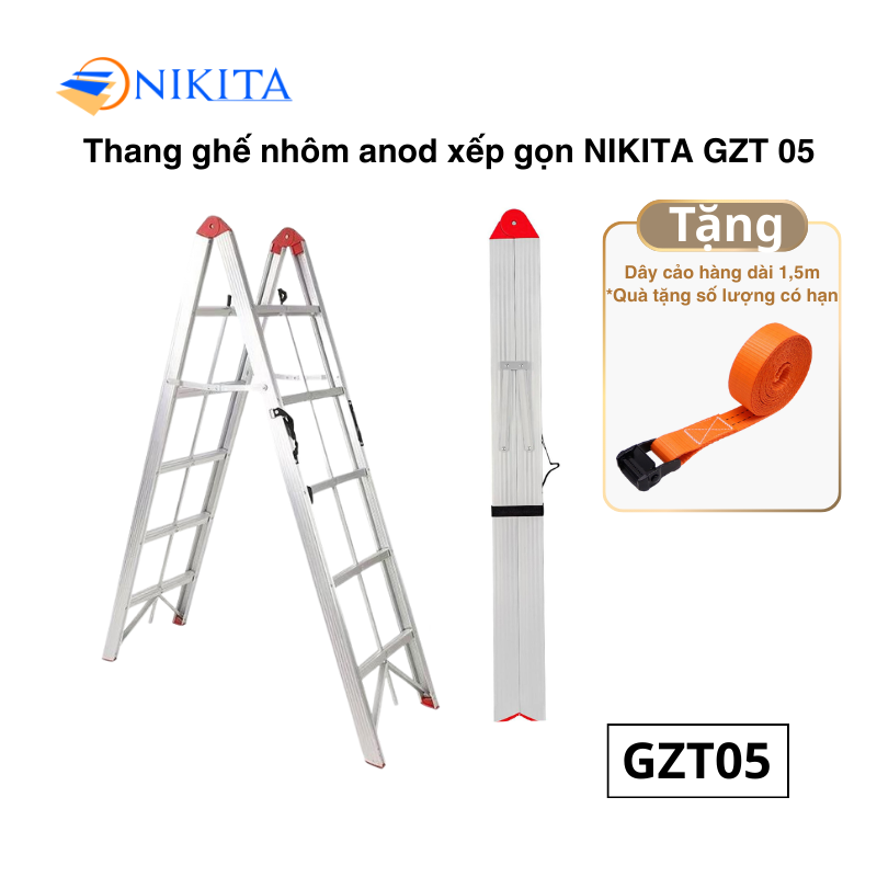Thang ghế gấp gọn siêu nhẹ chính hãng NIKITA GZT605